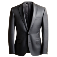 Luxury Men's Charcoal Grey Suit Jacket with Fine Tailoring and Elegant Textured Details Isolated on Transparent Background png