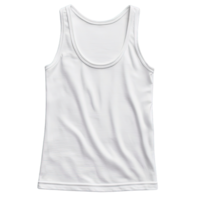 Front View of White Tank Top Isolated on Transparent Background png