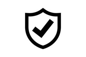 Minimalist Shield Design, shield check mark sign, safety verification icon, safety and security , protective shield vector