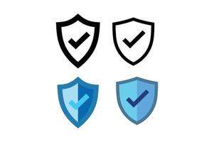 Elegant Shield Crest Logo Collections, shield check mark sign, safety verification icon, safety and security , protective shield vector