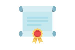 Diploma Scroll with Ribbon, certification icon, college stationery template, master degree icon, diploma certification vector