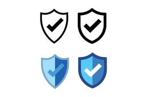 Shield Crest Icon Collections, shield check mark sign, safety verification icon, safety and security , protective shield vector