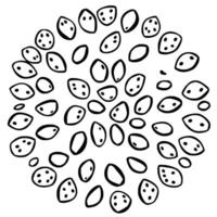 Abstract Spiral Pattern of Small Seeds or Stones vector