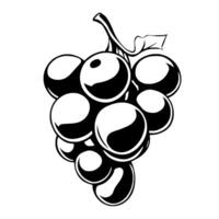 Stylized Illustration Of A Bunch Of Dark Grapes vector