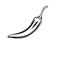 Single Chili Pepper A Bold Black And White Illustration vector