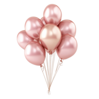 Pink Metallic Balloons Cluster on transparent background png