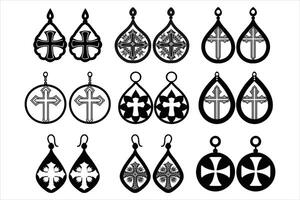 Cross Earrings for a Timeless Look vector