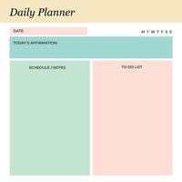 Daily Planner Template Concept vector