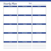 Yearly Planner Template Concept vector