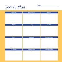 Colourful Yearly Planner Template Concept vector