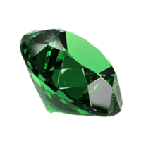 Shiny Green Emerald Gemstone on Transparent Background png