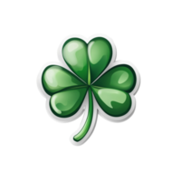Lucky Green Clover Symbol with Glossy Finish on Transparent Background png