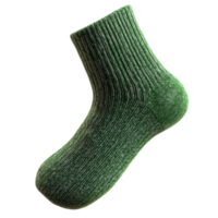Cozy Green Wool Sock on Transparent Background png