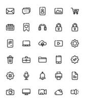 Collection of Essential Black Outline Icon for UIUX. vector