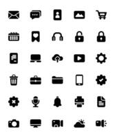 Collection of Essential Icon for User Interface, Mobile App and Website. Essential Icon in Black Fill Version vector
