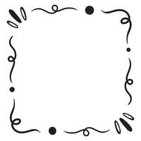 Abstract doodle square frame hand drawn for element and illustration vector