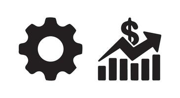 Simple gear with dollar sign icon. Business growth icon vector