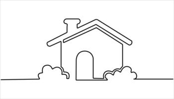 House icon continuous one line drawing. modern architecture of house. Home, house sign line continuous drawing. vector