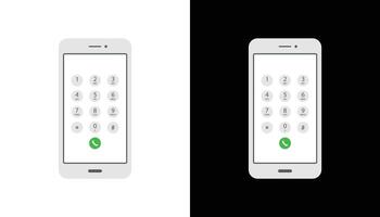 Smartphone dial keypad with numbers and letters. Interface keypad for touchscreen device. Dialing numbers phone on screen. Mobile phone keypad design. Light mode with white button Illustration. vector