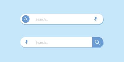 Internet browser search bar frame. Search engine for UI UX design and web browser template. Collection of search box button address form and navigation bar elements. vector