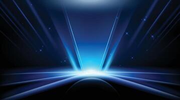 Futuristic abstract background with vibrant blue light ray speedline for backdrop of the technology award ceremony. vector