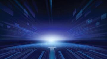 Futuristic Abstract Background with blue light ray and speedline for backdrop of technology. vector
