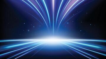 Futuristic technology abstract background with vibrant blue and purple light rays. vector