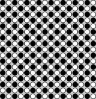 Seamless geometric pattern with black circles on a gray background vector