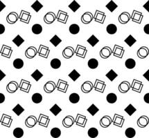 Seamless texture in the form of a geometric pattern of black circles and squares on a white background vector