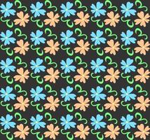 Seamless floral pattern with red and blue flowers on dark grey background vector