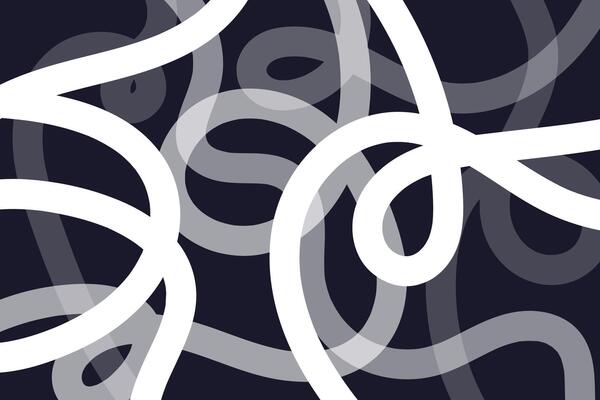 Abstract overlap curvy lines background.