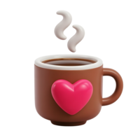 A cup of coffee with a heart shaped sticker png