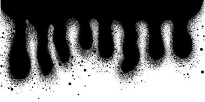 Black spray paint dripping graphic elements in graffiti style. Current inks paint down liquid. Paint flows. vector
