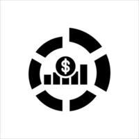 Market share silhouette icon, vector