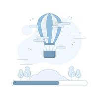 Loading Concept. System software update and upgrade. Loading process screen. Loading bar icon with indicator. illustration for Landing Page. vector
