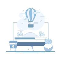 Loading Concept. System software update and upgrade. Loading process screen. Loading bar icon with indicator. Flat design illustration for Landing Page. vector