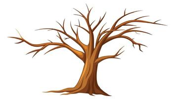 a cartoon tree with no leaves on it vector