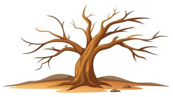 dead tree isolated on white background illustration vector
