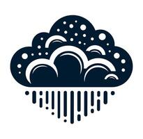 Rain cloud icon with rain drops and clouds vector