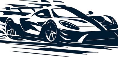 Racing car is shown in a black and white design vector