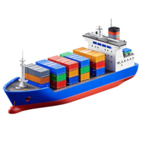 A large container ship with many containers on it png