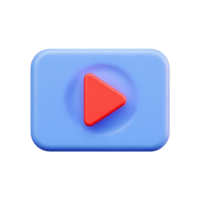 A blue play button with a red play button png