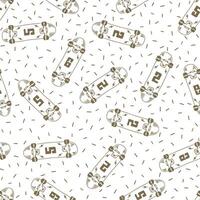 Hand drawn skateboarding seamless pattern. Skate background texture. vector