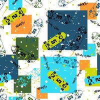 Seamless skateboard and splash pattern vector