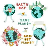 Conceptual image, Earth day, symbolizing environmental protection, sustainability, conservation, and the urgent need to save the planet through eco-friendly practices and global awareness. vector