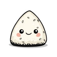 Cute Character Design of Happy Rice Ball with Smiling Face png