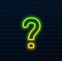 Question mark symbol button icon set. neon style. multicolored neumorphism button Smooth UI Design for Web Design, App UI and more, Button, . vector