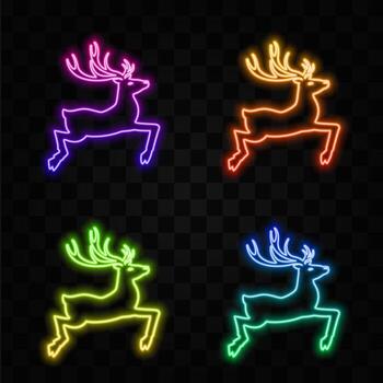 Perfect reindeer to add a touch of Christmas spirit. neon style. Graphics Card Websites and Applications Icon Illustration Template vector