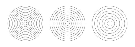 Polar grids concentric circles 6, 8, 10. Wheel of life. Habits tracker. Set of circle diagrams divided on six, eight, ten segments. Blank polar graph paper. Graphic template. vector