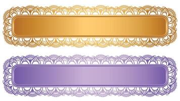 Luxury Golden Islamic Banner Set design Title Frame Transparent Background Text Box vector
